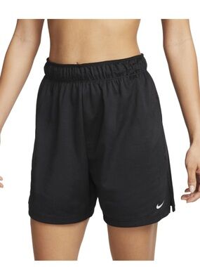 Nike Women's Black Mid-Length Athletic Shorts with Elastic Waist